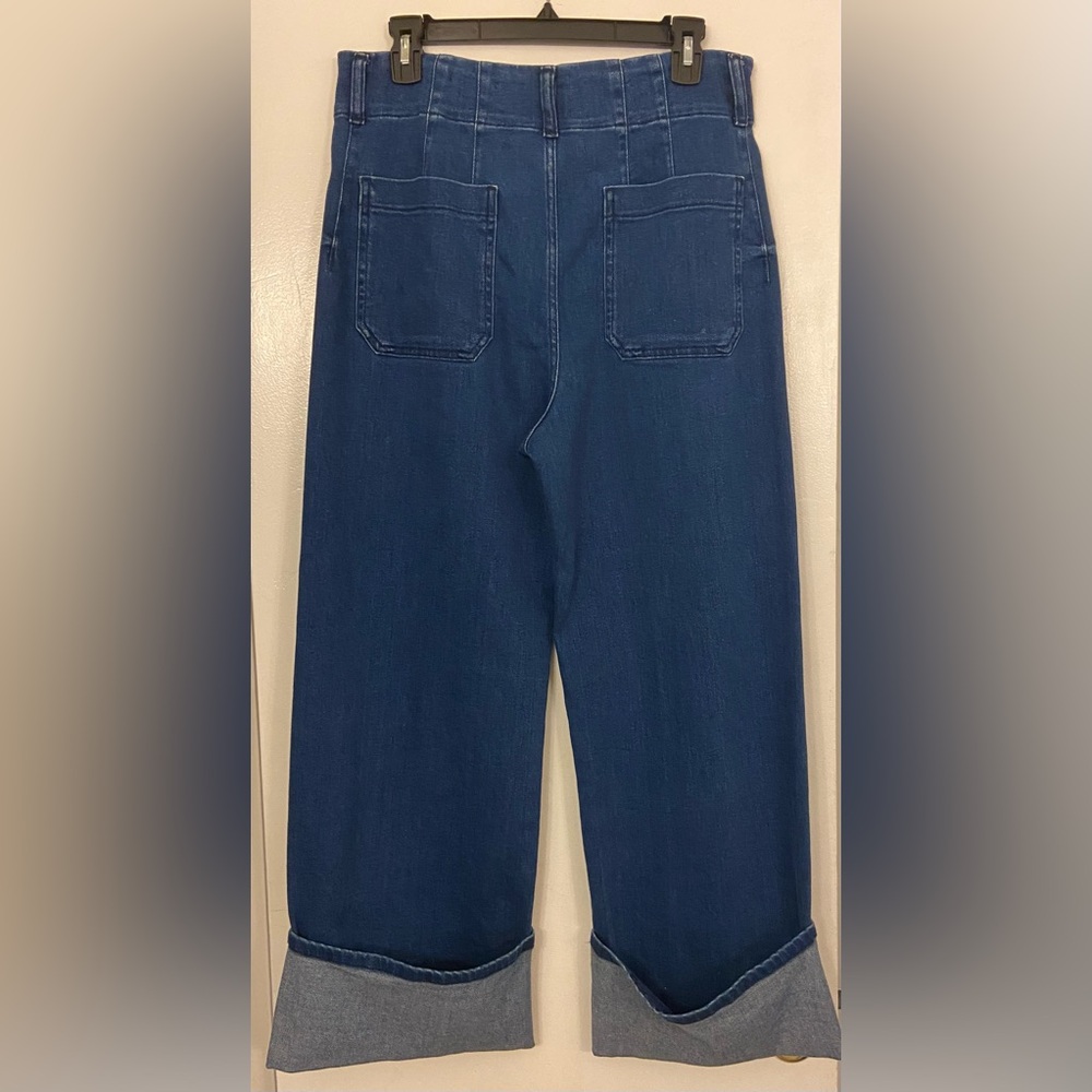 Maeve The Colette Cuffed Wide Leg Jeans Blue Size 30 - Picture 5 of 10